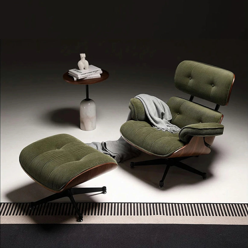 1. Wenaifurniture Replica Eames Lounge Chair and Ottoman – Green Fabric Edition