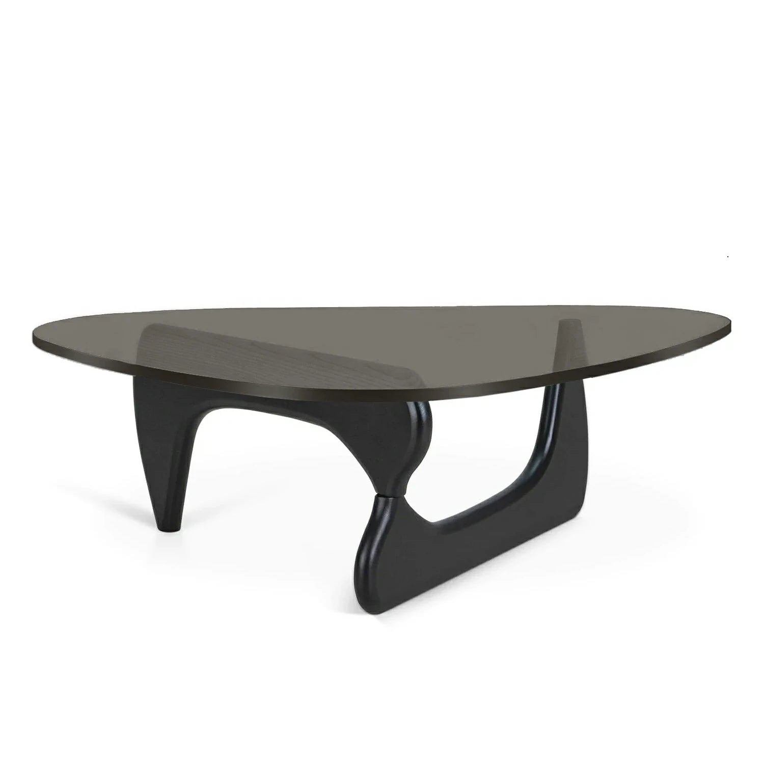 noguchi coffee table gray glass black base