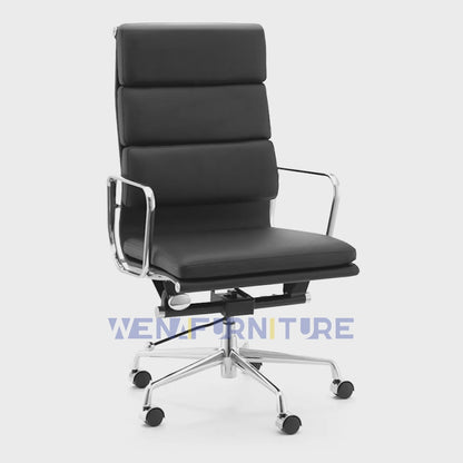 Eames executive office chair soft pad EA219 black leather video
