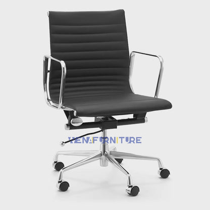 Eames executive office chair EA117 black leather vedio