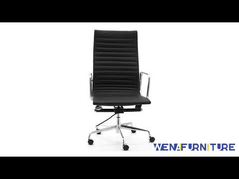 Eames executive office chair EA119 black frame black leather  video