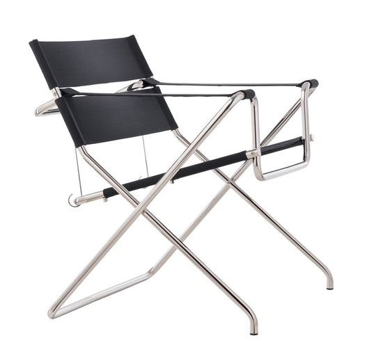 TECTA D4 BAUHAUS FOLDING CHAIR SADDLE LEATHER BLACK (LACED IN THE BACK)