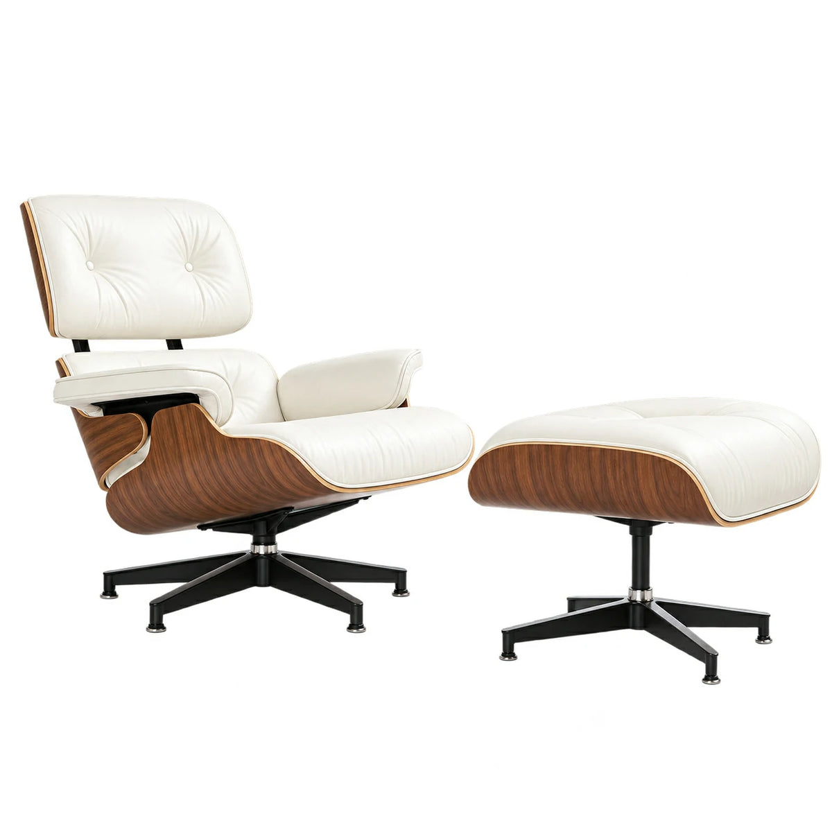 Eames lounge chair and ottoman Black full grain leather Replica