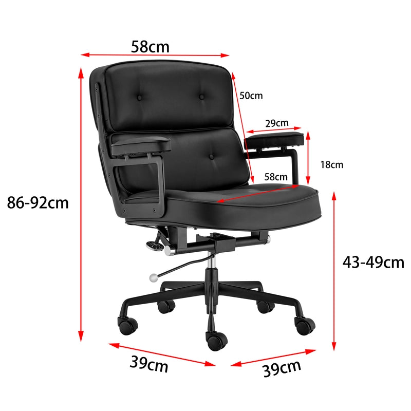 Eames Lobby executive office chair ES 104  brown color with black frame size