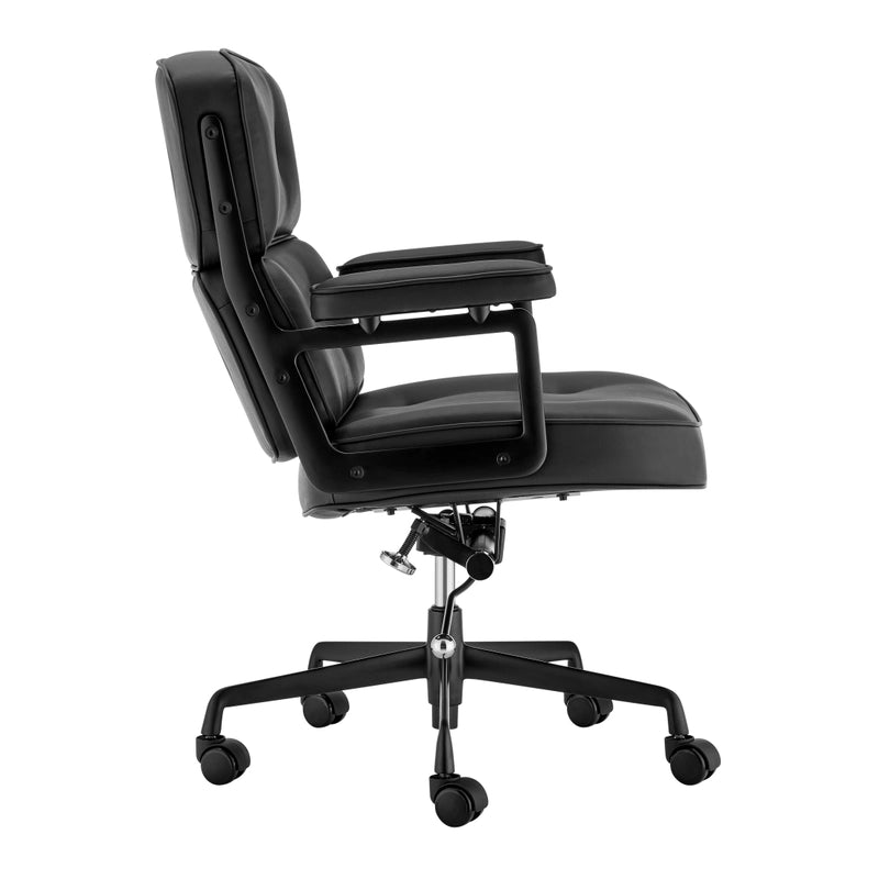 Eames Lobby executive office chair ES 104 black color with black frame side angle