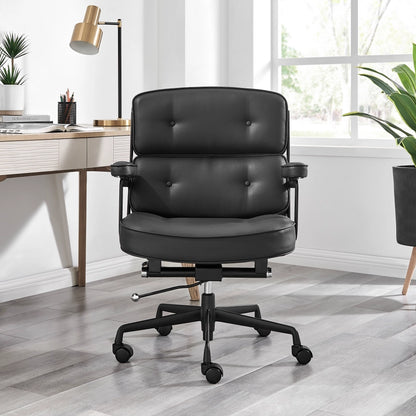 Eames Lobby executive office chair ES 104 black color with black frame front side