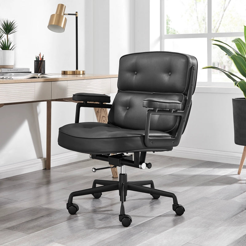 Eames Lobby executive office chair ES 104 black color with black frame live photo