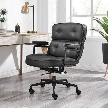Eames Lobby executive office chair ES 104 black color with black frame live photo