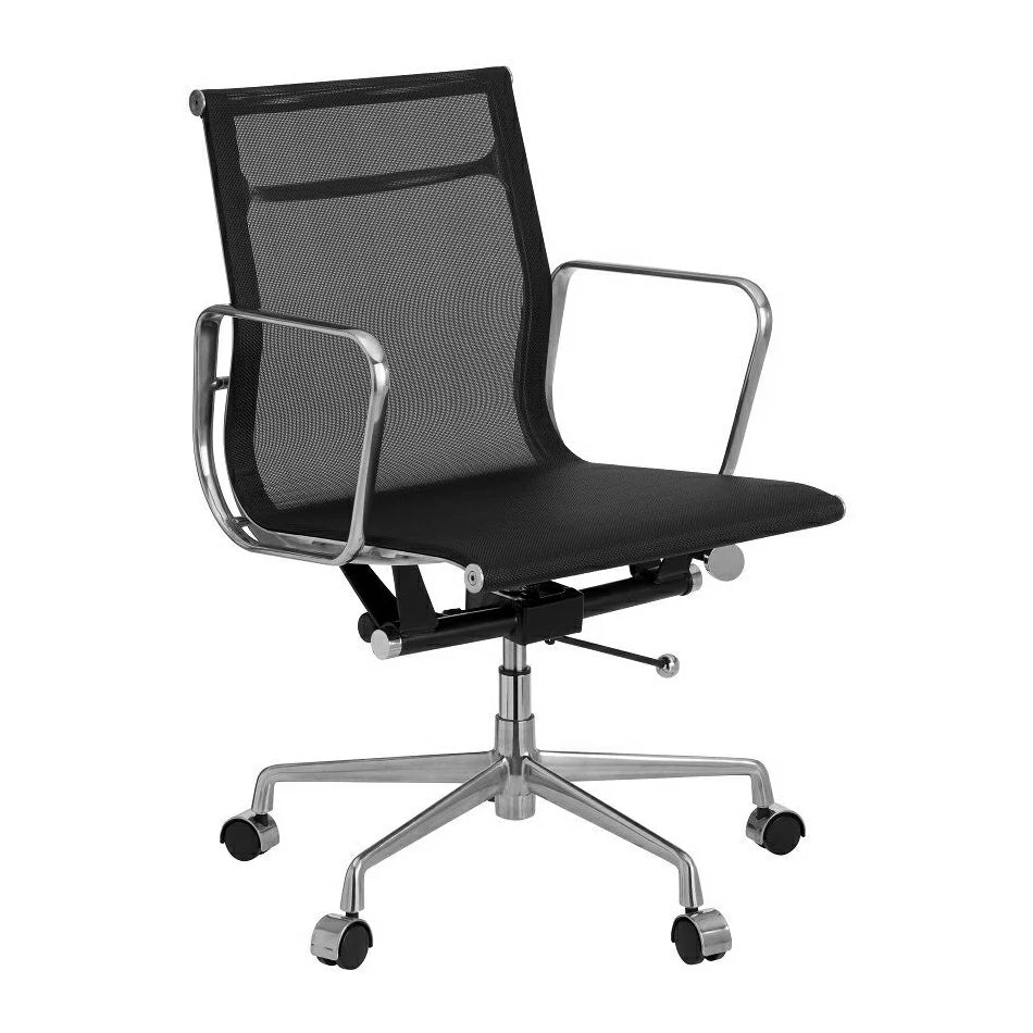 Eames EA117  black mesh Management  office chair 45° angle