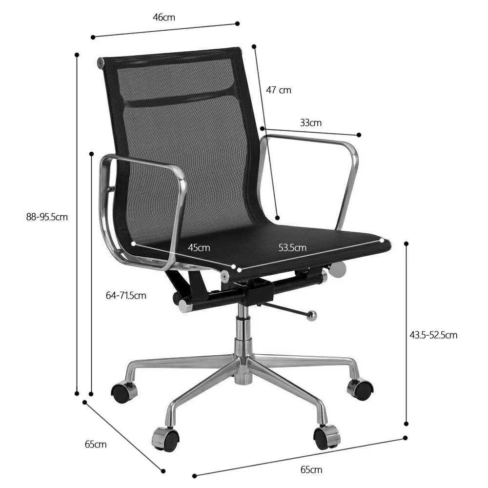 Eames EA117  black mesh Management  office chair size