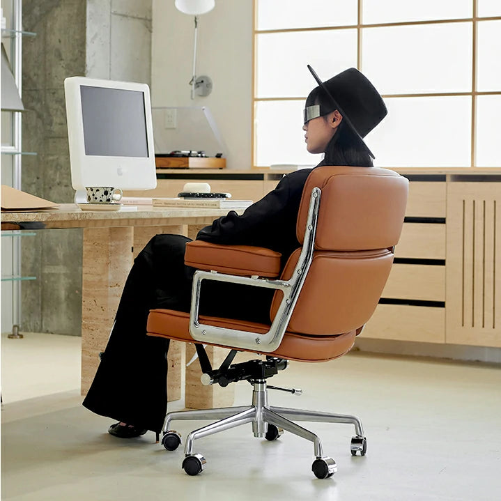 Eames Lobby executive office chair ES 104 brown color black angle