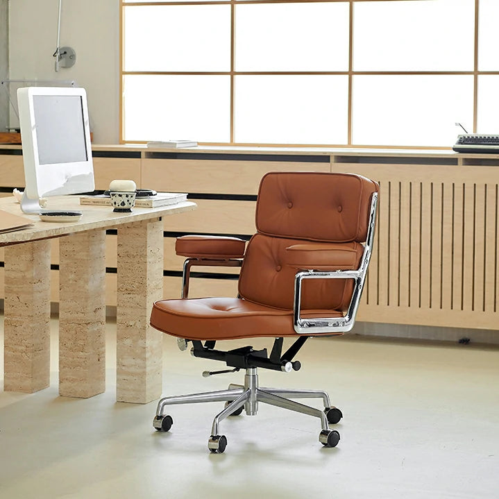 Eames Lobby executive office chair ES 104 brown color 45° angle