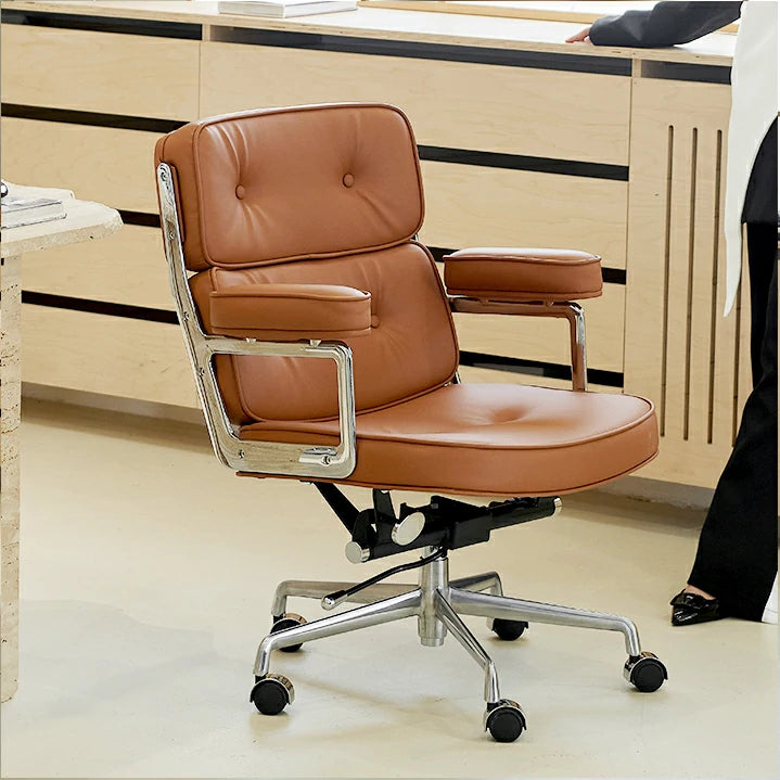Eames Lobby executive office chair ES 104 brown color 45° angle