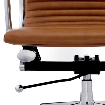 Eames executive office chair high back tan leather EA119 close up