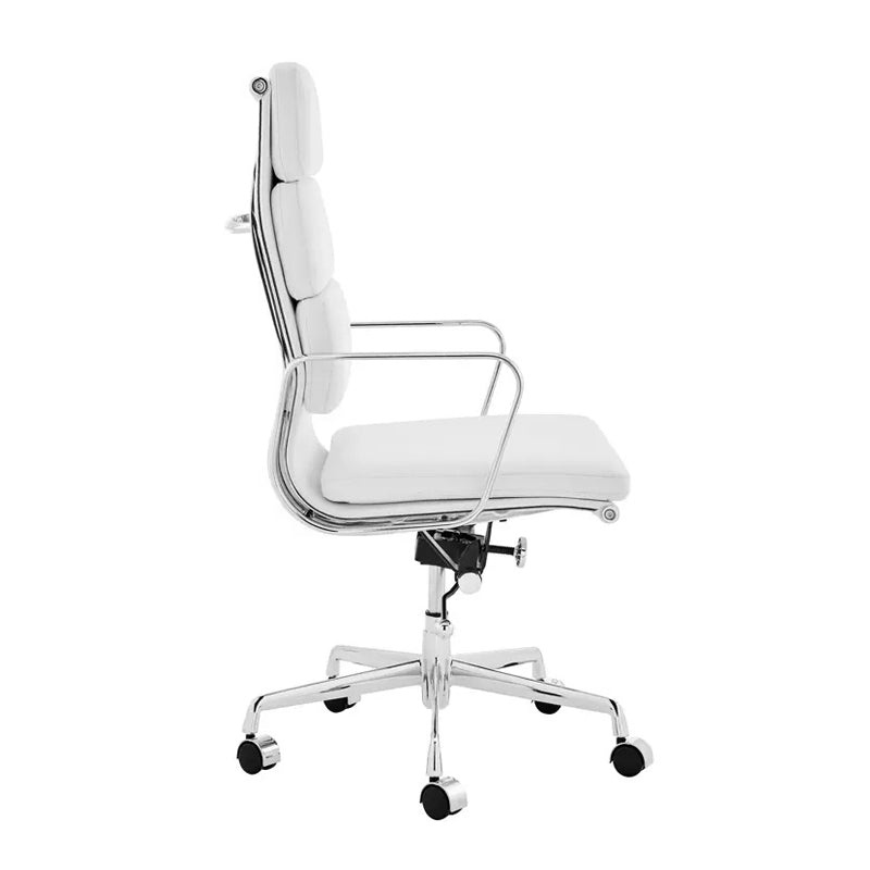 Eames Executive Office Chair EA219  
white leather side angle 