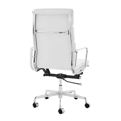 Eames Executive Office Chair EA219  
white leather 45° back angle 