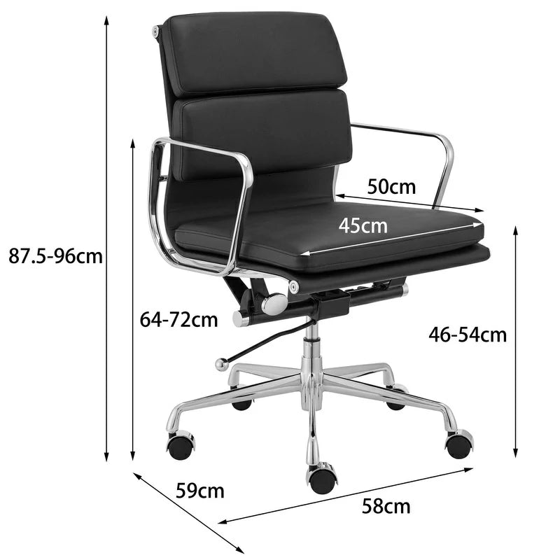 Eames Executive Office Chair EA217 black leather size
