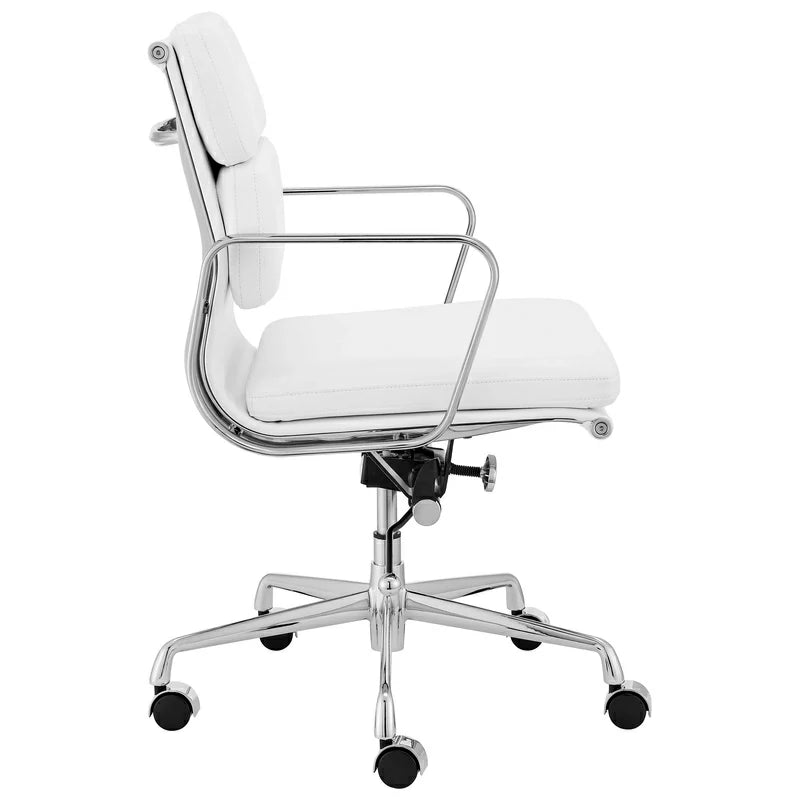 Eames chair EA217 white leather executive office chair 90° side