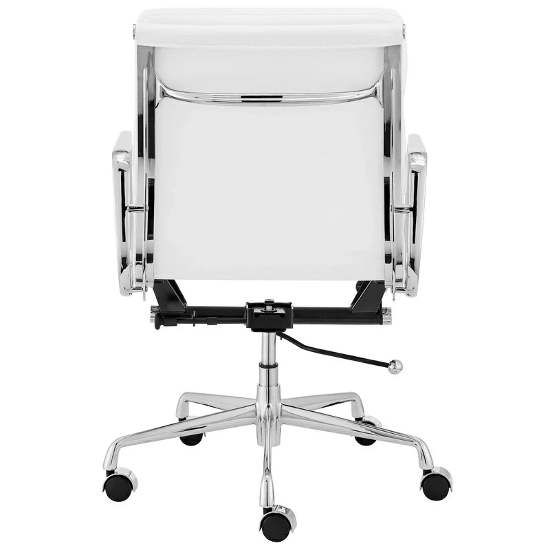 Eames chair EA217 white leather executive office chair back side