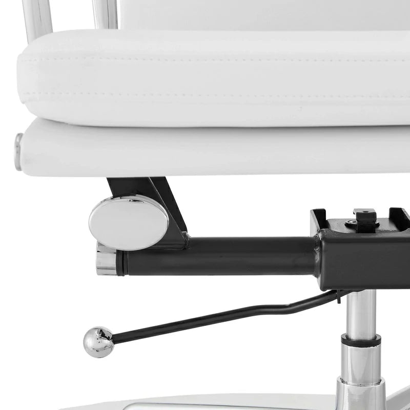 Eames chair EA217 white leather executive office chair close up