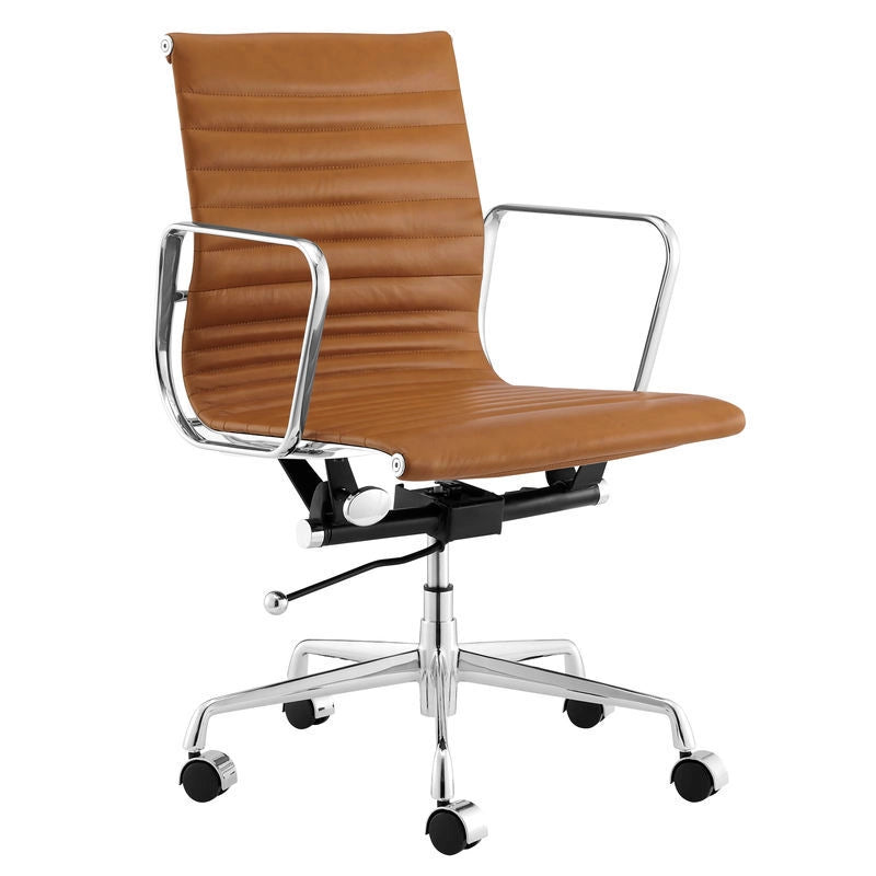 Eames Executive Office Chair EA117 tan leather 45° angle