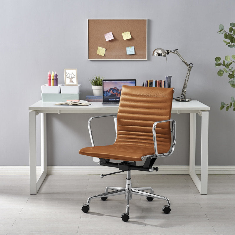 Eames Executive Office Chair EA117 tan leather 45° angle