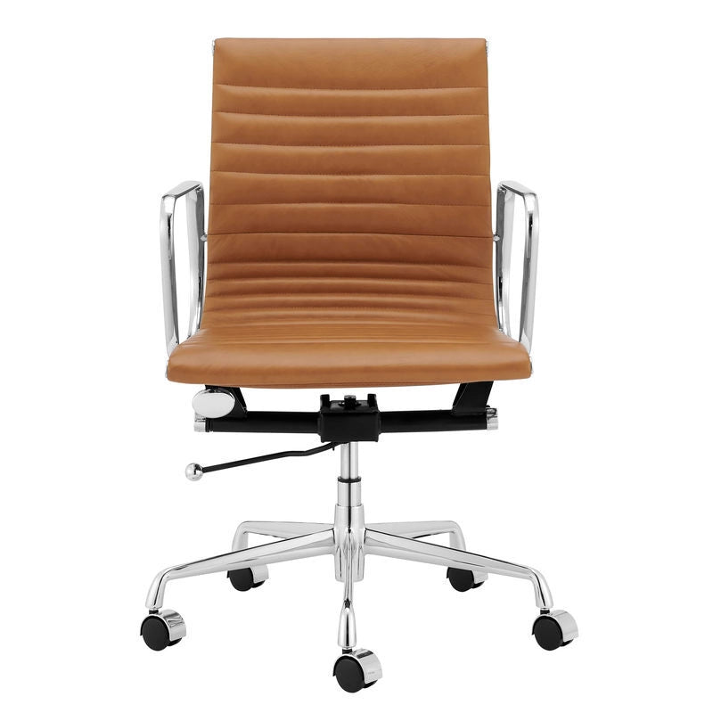 Eames Executive Office Chair EA117 tan leather front side