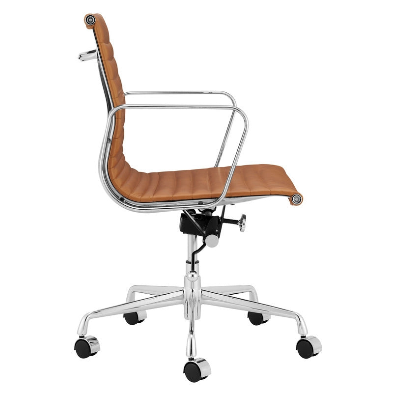 Eames Executive Office Chair EA117 tan leather 90° side angle