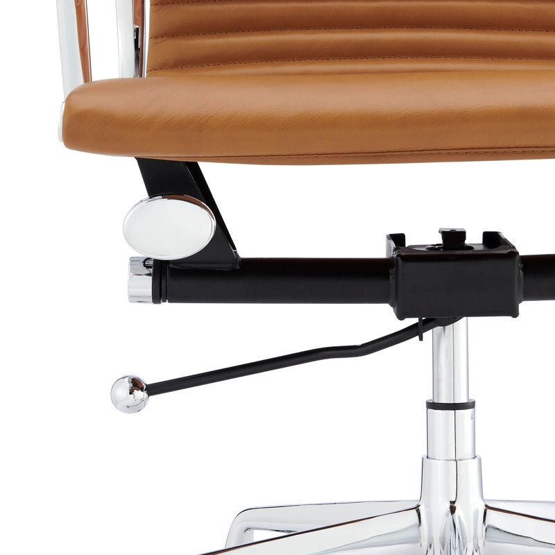 Eames Executive Office Chair EA117 tan leather close up