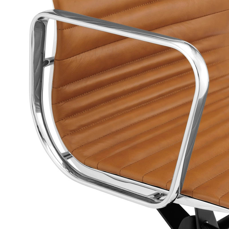 Eames Executive Office Chair EA117 tan leather close up