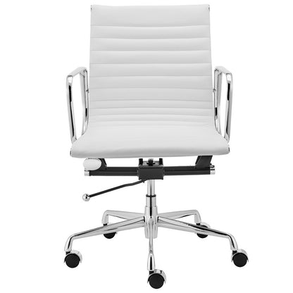 Eames Premium white Leather Low Back Office Chair
