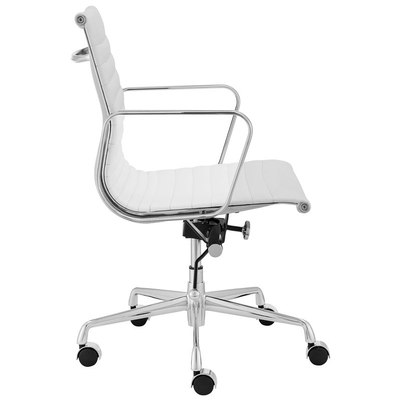 Eames Premium white Leather Low Back Office Chair