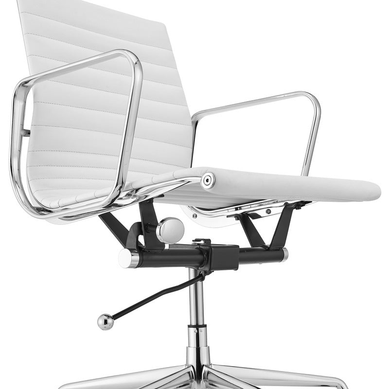 Eames Premium white Leather Low Back Office Chair