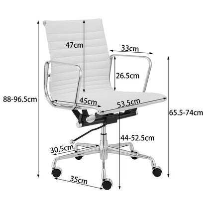 Eames Premium white Leather Low Back Office Chair