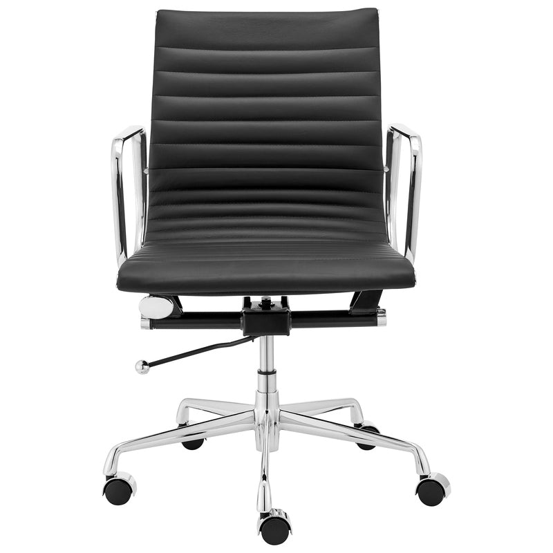Eames executive office chair  EA117 black leather front side