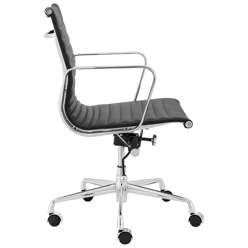 Eames executive office chair  EA117 black leather side angle