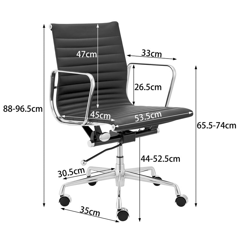 Eames executive office chair EA117 black leather  size
