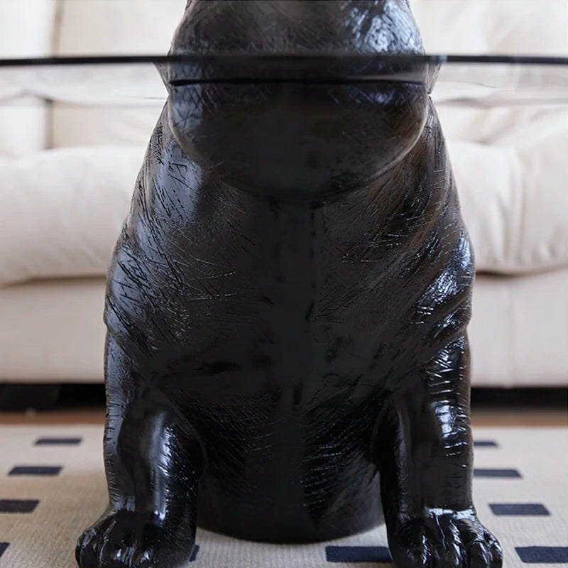 Hippo glass coffee table black base