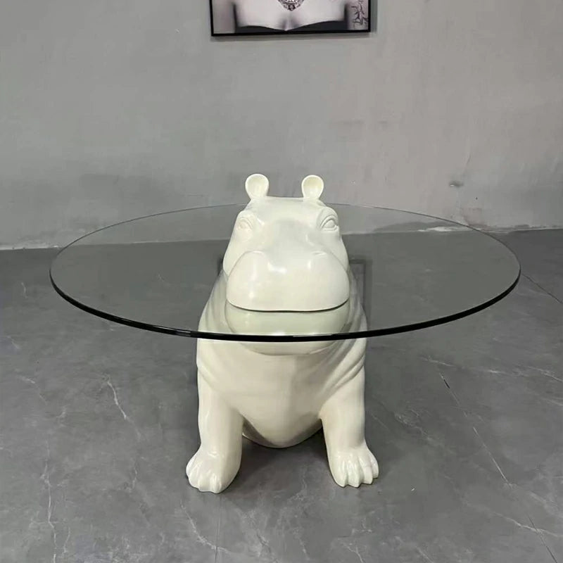 Glass online hippo table