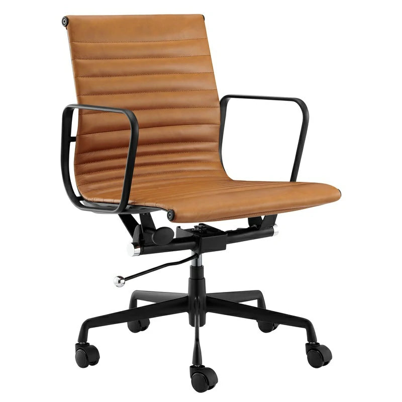 Eames executive office chair   EA117 black Frame tan leather