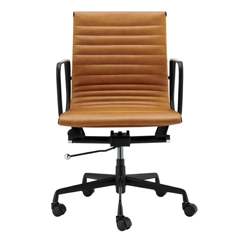 Eames executive office chair EA117 black Frame tan leather 