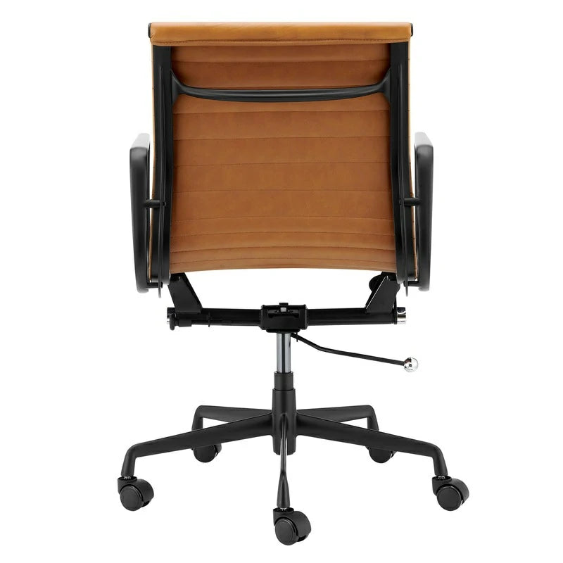 Eames executive office chair   EA117 black Frame tan leather black side
