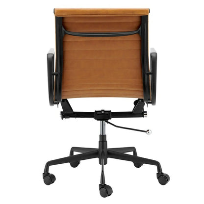 Eames executive office chair   EA117 black Frame tan leather black side