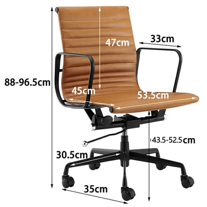 Eames executive office chair   EA117 black Frame tan leather size