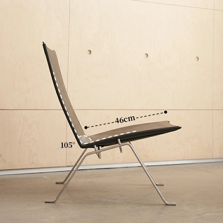 PK22 Lounge Chair black leather size