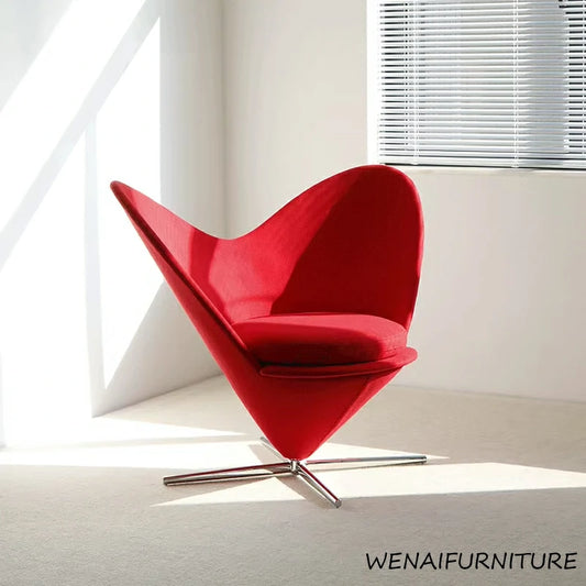 Verner Panton Style Heart Cone Chair RED