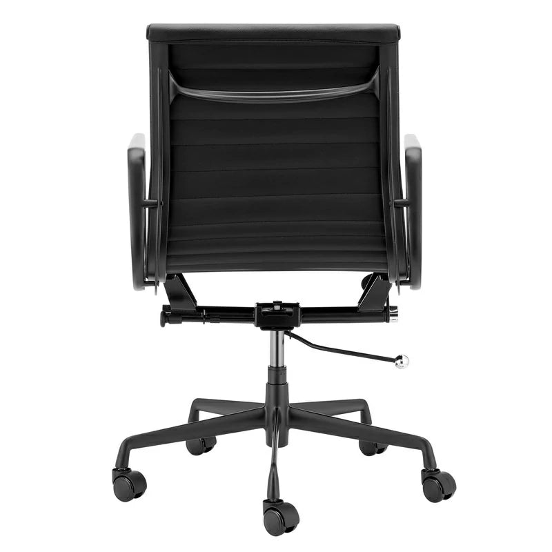 Eames executive office chair  EA117 black Frame black leather back side