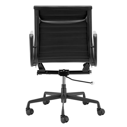 Eames executive office chair  EA117 black Frame black leather back side