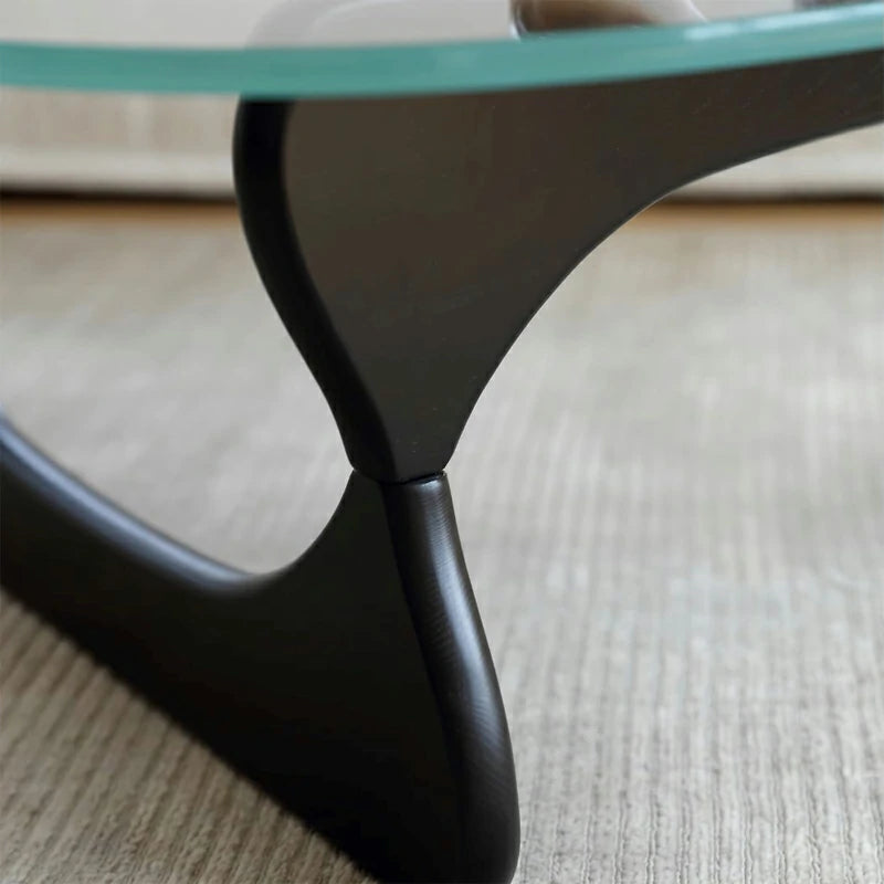 noguchi coffee table black base close up