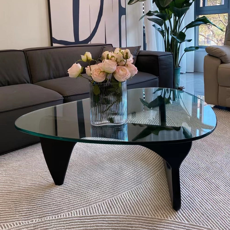 Mesa de centro de cristal con forma triangular, réplica de WenaiFurniture